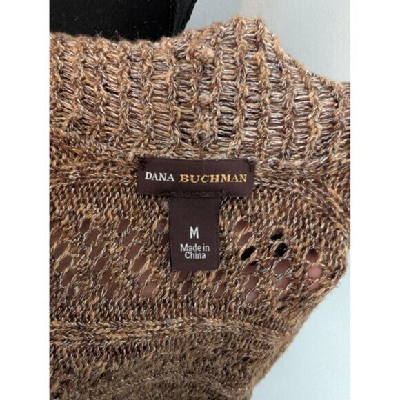 Dana‎ Buchman Brown Lightweight Open Knit Cardigan Shrug - M - Picture 4 of 8